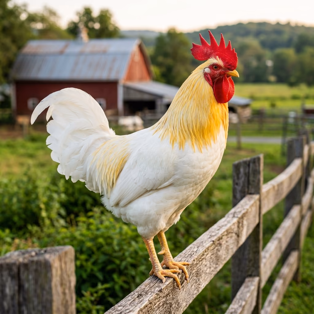 Live White Rooster Carriage